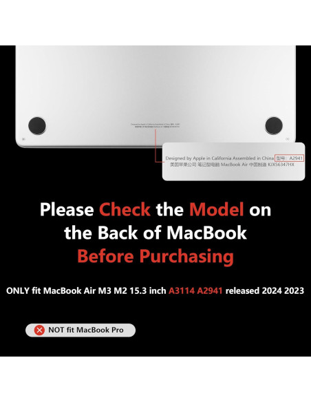 Funda MEEgoodo para MacBook Air 15.3" M4/M3/M2 2023-2025 Funda MEEgoodo para MacBook Air 15.3" M4/M3/M2 2023-2025
