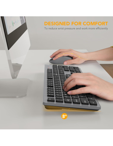 Combo Teclado y Ratón Inalámbricos WisFox USB Silencioso