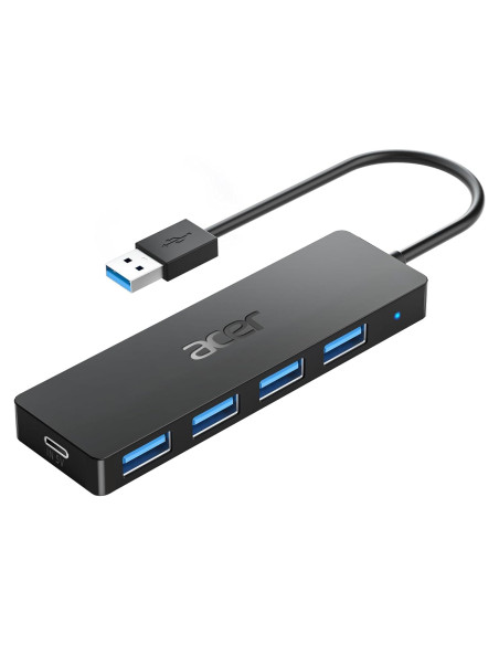 Hub USB Acer 4 Puertos 3.0 con Alimentación Tipo C 0.18m Hub USB Acer 4 Puertos 3.0 con Alimentación Tipo C 0.18m