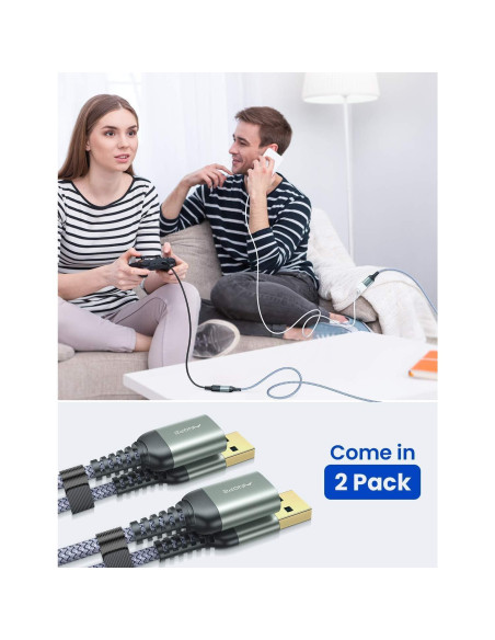 Cable de Extensión USB 3.0 AINOPE 1.5m Gris - 2 Pack Cable de Extensión USB 3.0 AINOPE 1.5m Gris - 2 Pack