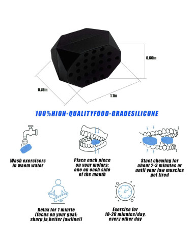 Ejercitador de Mandíbula FGVOPJM 3 Niveles Resistencia Silicona