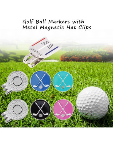 Marcadores de Pelotas de Golf IBEQUEM con Clips Magnéticos - 2 Pcs