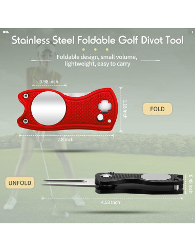 6 Herramientas de Reparación de Golf Skylety Plegables Acero Inoxidable