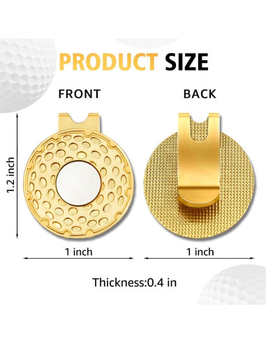 Clip para Sombrero de Golf Rofiowa con Marcador Negro y Oro