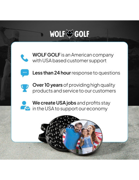 Clip Magnético para Sombrero con Marcador de Golf Personalizado - Wolf Golf Clip Magnético para Sombrero con Marcador de Golf Personalizado - Wolf Golf