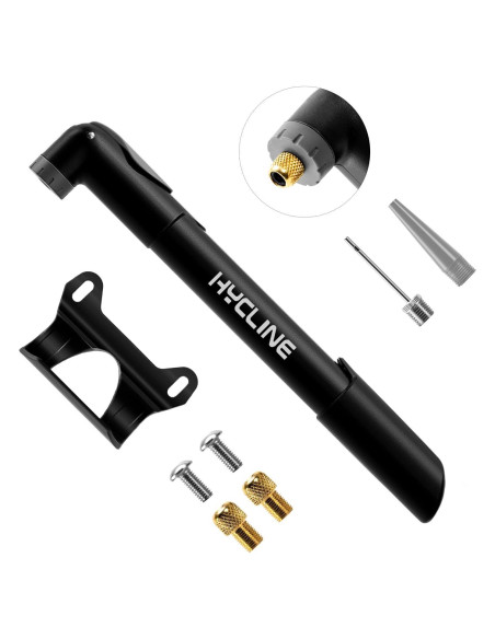 Bomba de Bicicleta Mini Hycline 120 PSI Válvula Dual Portátil Bomba de Bicicleta Mini Hycline 120 PSI Válvula Dual Portátil