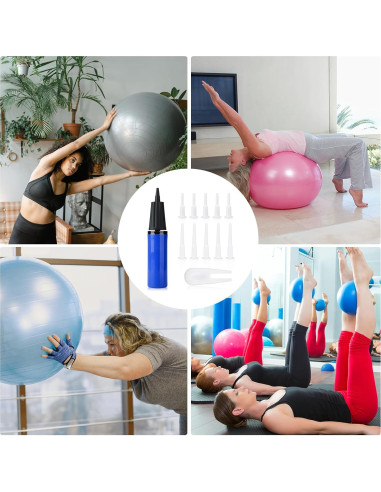 Bomba de Aire Manual PEUTIER para Balones Inflables con 10 Tapones