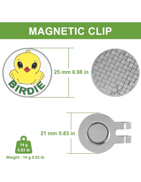 Marcador de Pelota de Golf ZZHAO con Clip Magnético 25 mm Marcador de Pelota de Golf ZZHAO con Clip Magnético 25 mm