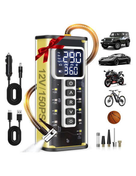 Compresor de Aire Portátil Teffim 150PSI 20000mAh Inflador Compresor de Aire Portátil Teffim 150PSI 20000mAh Inflador