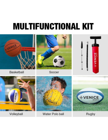Kit de Bomba de Pelota VENICE SPORTS 20.32 cm con Agujas y Manguera