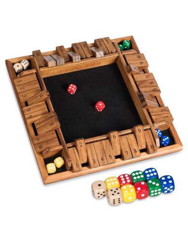 Juego de Dados Cierra La Caja BIVOMON - 16 Dados, Madera, 1-4 Jugadores