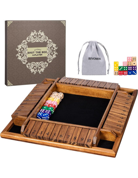 Juego de Dados Cierra La Caja BIVOMON - 16 Dados, Madera, 1-4 Jugadores Juego de Dados Cierra La Caja BIVOMON - 16 Dados, Madera, 1-4 Jugadores
