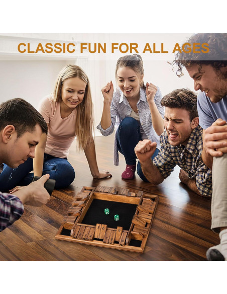 Juego de Dados Cierra La Caja BIVOMON - 16 Dados, Madera, 1-4 Jugadores Juego de Dados Cierra La Caja BIVOMON - 16 Dados, Madera, 1-4 Jugadores