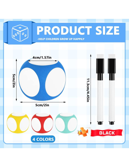 Juego de Dados Borrables Chivao 5 cm con Marcador - 4 Pzs Juego de Dados Borrables Chivao 5 cm con Marcador - 4 Pzs