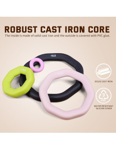Anillo de Peso 2-en-1 Leikefitness Kettlebell y Mancuerna 0.15-4.5kg 2