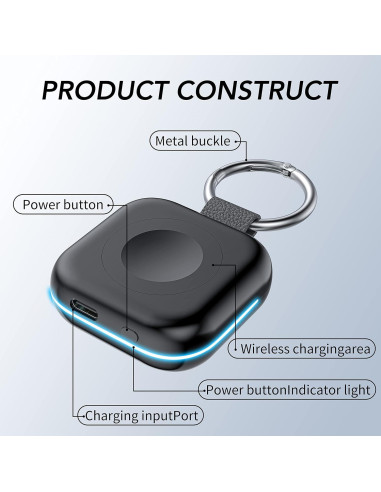 Cargador Portátil HUOTO para Apple Watch 1200mAh Inalámbrico