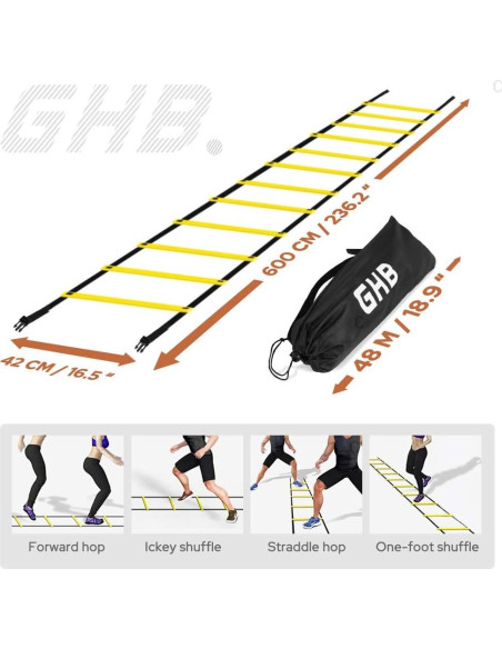 Escalera de Agilidad GHB Pro 2 Paquete 12 Peldaños 6m Escalera de Agilidad GHB Pro 2 Paquete 12 Peldaños 6m