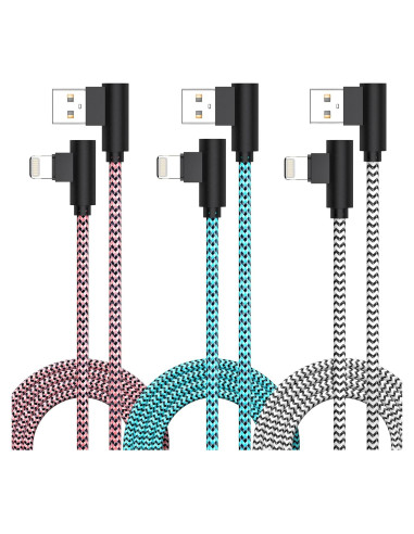 Paquete de 3 Cargadores Lightning FOXSEA 10FT Carga Rápida