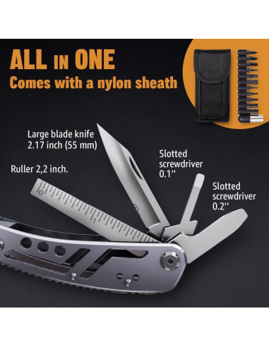 Multiherramienta 24-en-1 Grand Way con cuchillo y alicates