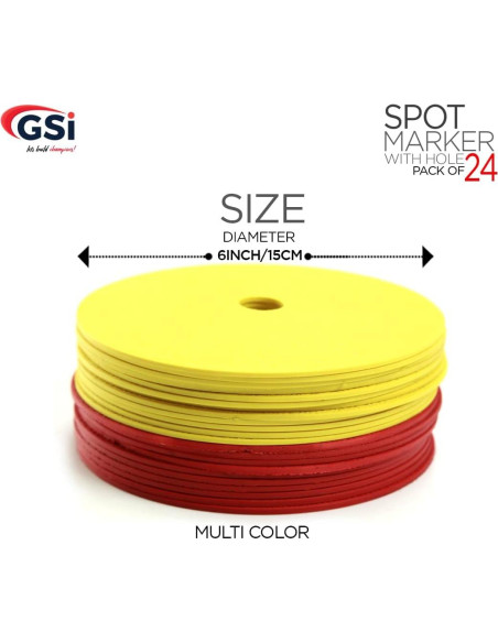 Marcadores de Piso Antideslizantes GSi 24 Piezas Amarillo y Rojo Marcadores de Piso Antideslizantes GSi 24 Piezas Amarillo y Rojo