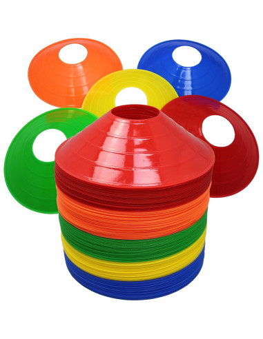Conos de Disco Multicolor BlueDot Trading - Paquete de 100 Conos para Entrenamiento Deportivo