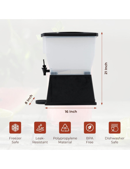 Dispensador de Bebidas OCS Parts 11.36L Negro con Etiquetas Dispensador de Bebidas OCS Parts 11.36L Negro con Etiquetas