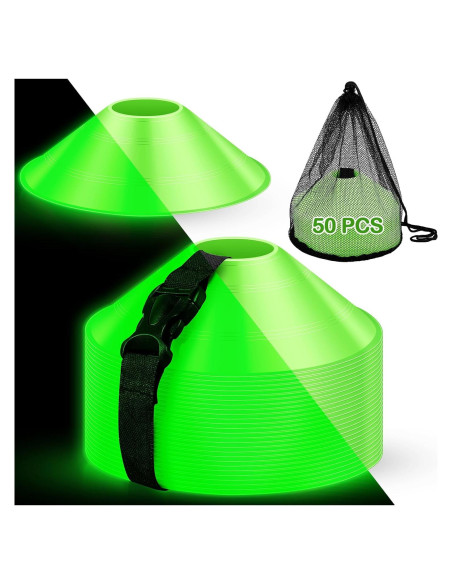 Conos de Fútbol Brillantes Hiboom 50 Pcs Verde 19x5 cm Conos de Fútbol Brillantes Hiboom 50 Pcs Verde 19x5 cm