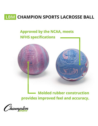 Pelota de Lacrosse Champion Sports LBM - Certificada NCAA