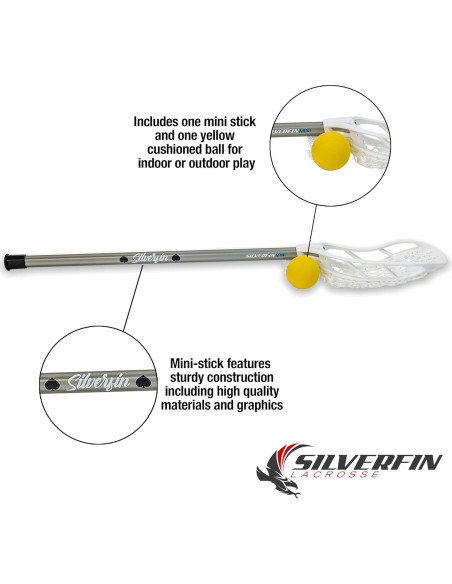 Paleta de Lacrosse Mini Silverfin Completa 85 cm con Bolsa y Pelota Paleta de Lacrosse Mini Silverfin Completa 85 cm con Bolsa y Pelota