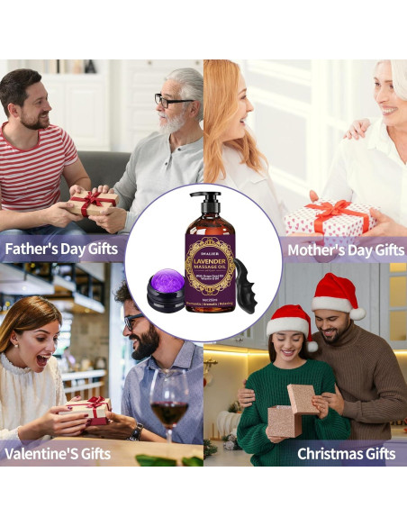 Aceite de Masaje Relajante Lavanda INALIER 448g con Rodillo Aceite de Masaje Relajante Lavanda INALIER 448g con Rodillo