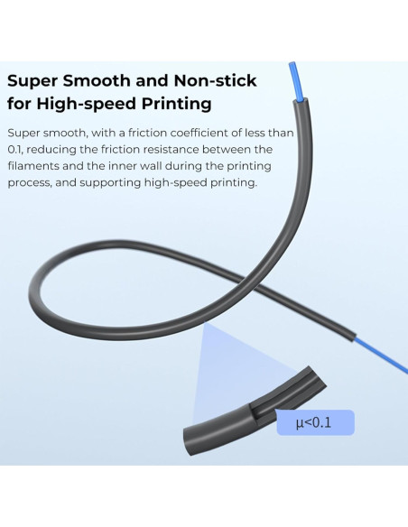 Tubo PTFE Ultra Suave Creality 2M 2mm ID para Filamento 1.75mm Tubo PTFE Ultra Suave Creality 2M 2mm ID para Filamento 1.75mm