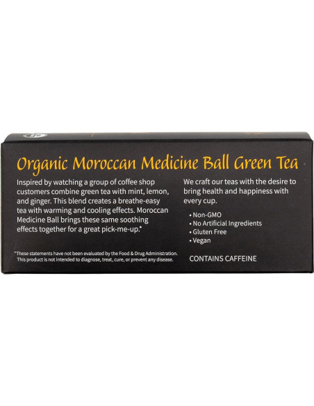 Té Orgánico de Bienestar Shangri La - 30 Bolsitas de Té Verde, Menta, Limón y Jengibre Té Orgánico de Bienestar Shangri La - 30 Bolsitas de Té Verde, Menta, Limón y Jengibre