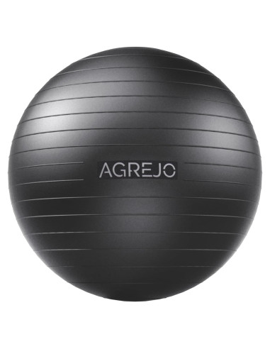Bola de Yoga Inflable AGREJO 65cm Antideslizante PVC Negro