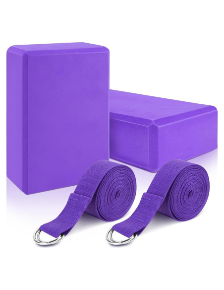 Juego de Bloques de Yoga RETON 2 Piezas Morados EVA Antideslizante Juego de Bloques de Yoga RETON 2 Piezas Morados EVA Antideslizante