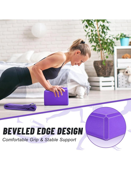 Juego de Bloques de Yoga RETON 2 Piezas Morados EVA Antideslizante Juego de Bloques de Yoga RETON 2 Piezas Morados EVA Antideslizante