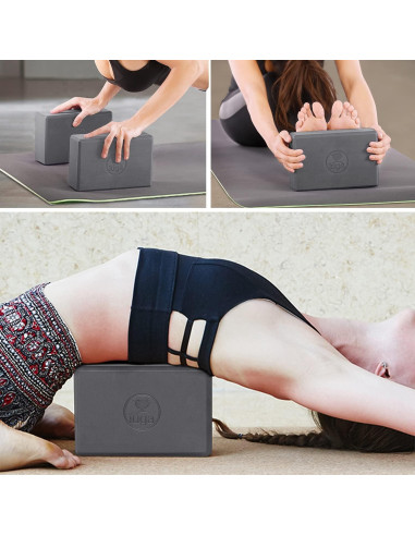 Bloques de Yoga IUGA 2 Paquete con Correa Antideslizante 23x15x8cm