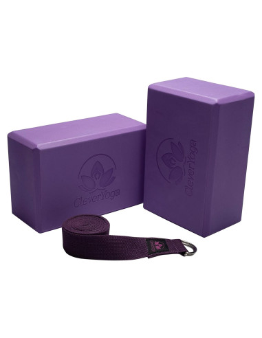Bloques de Yoga Clever 2 Pack + Correa de Algodón 2.44m