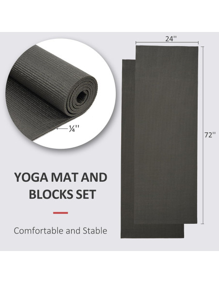 Esterilla de Yoga Fitvids 1/4'' Alta Densidad Antidesgarro Negra Esterilla de Yoga Fitvids 1/4'' Alta Densidad Antidesgarro Negra