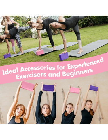 Set de Yoga Jexine 6 Piezas: Bloques EVA y Correas Algodón