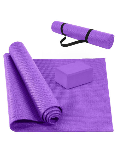 Estera de Yoga Fitvids 1/4" Alta Densidad Antidesgarro Púrpura Estera de Yoga Fitvids 1/4" Alta Densidad Antidesgarro Púrpura