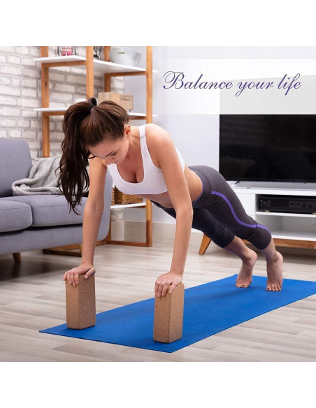 Set de 2 Bloques de Yoga de Corcho Arltb con Correa 2.44m Set de 2 Bloques de Yoga de Corcho Arltb con Correa 2.44m