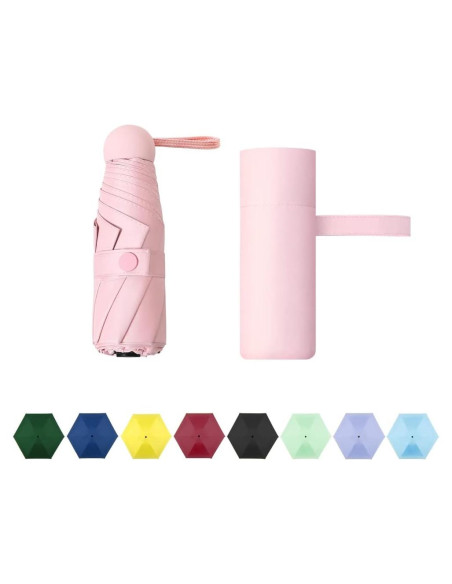 Paraguas Mini Plegable TIME LOVER con Protección UV Rosa Paraguas Mini Plegable TIME LOVER con Protección UV Rosa