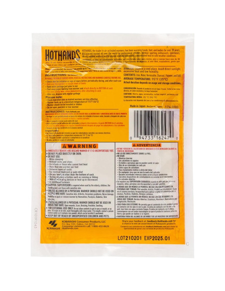 Calentadores Adhesivos para Dedos de los Pies HotHands Bigfoot - 5 Pares Calentadores Adhesivos para Dedos de los Pies HotHands Bigfoot - 5 Pares