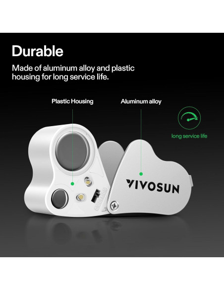 Lupa de Joyero Iluminada VIVOSUN 30X 60X con Luz LED Blanca Lupa de Joyero Iluminada VIVOSUN 30X 60X con Luz LED Blanca