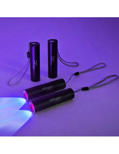 Paquete de 4 Linternas UV Recargables Hilngav 365nm 395nm
