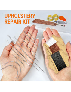 Kit de Reparación de Tapicería VONEEDL 11 Piezas Hilo y Agujas 2