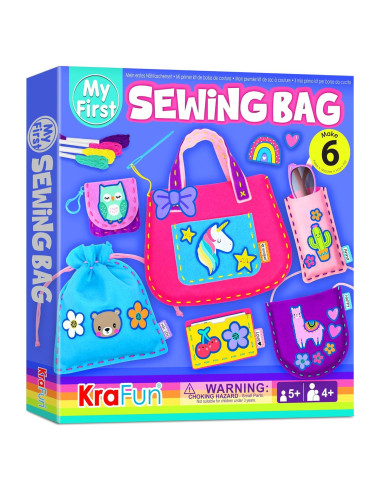 KRAFUN Kit de Costura para Niños 6 Proyectos Animales 5+ Años