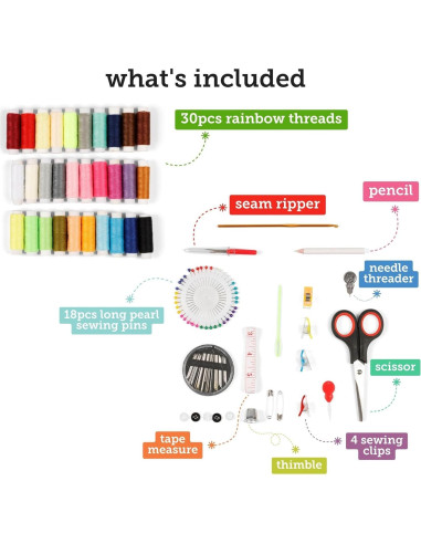 Kit de Costura Incraftables 30 Piezas Portátil para Viaje