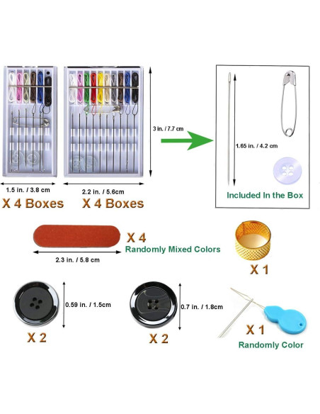 Kit de Costura Rápido Y-Axis 8 Cajas con Agujas Enhebradas Kit de Costura Rápido Y-Axis 8 Cajas con Agujas Enhebradas