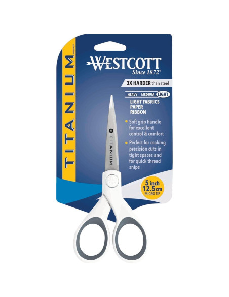 Tijeras de tela Westcott 5" con hojas de titanio - Manualidades Tijeras de tela Westcott 5" con hojas de titanio - Manualidades